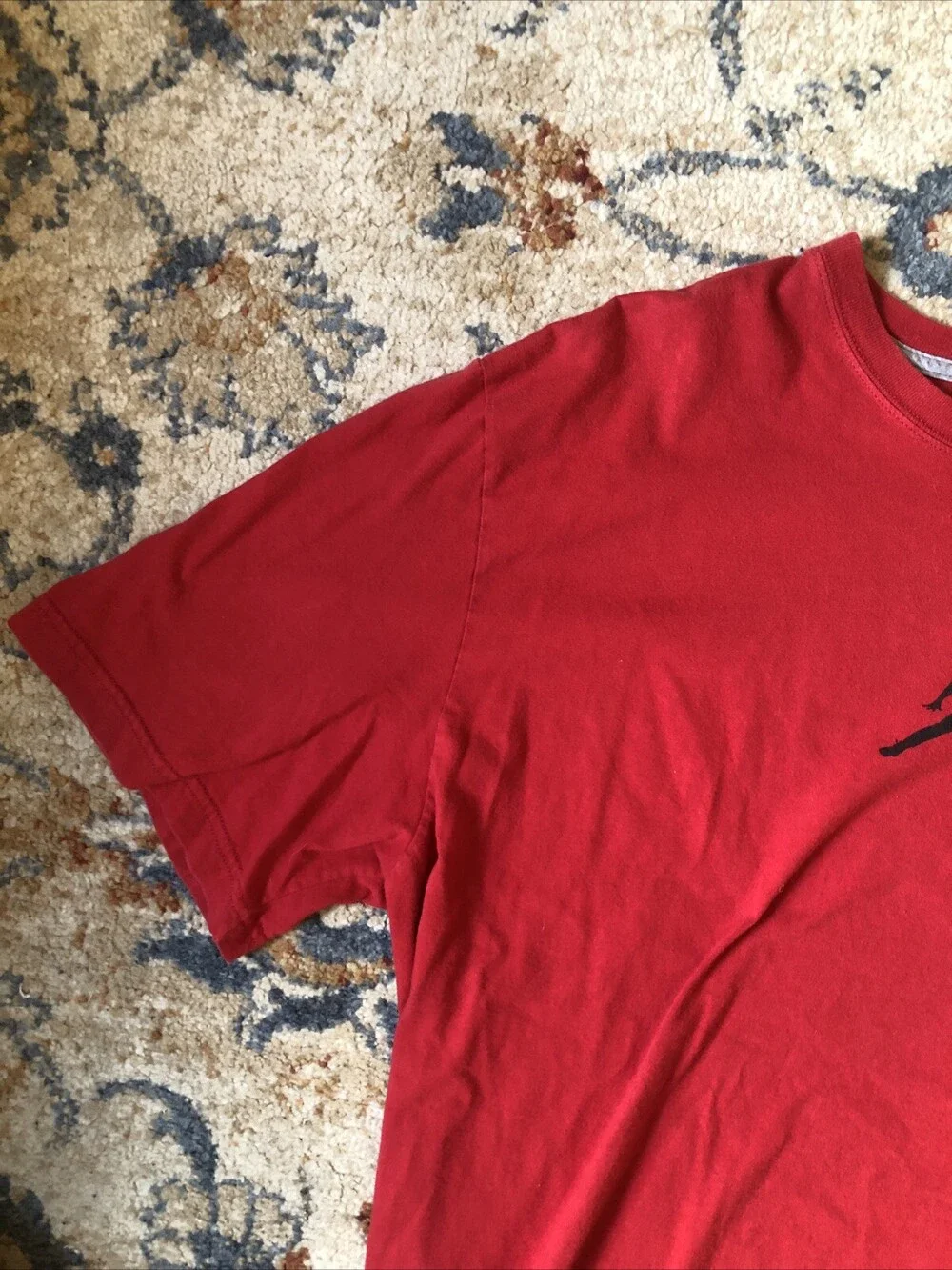 Vintage Air Jordan Center Logo Mens Red And Black Graphic Tee Shirt Size XXL